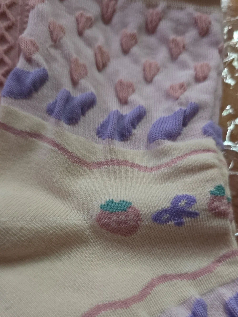 Pastel Pink & Lavender Cute Patterned Socks - Pack of 5